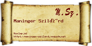 Maninger Szilárd névjegykártya