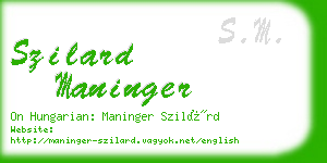 szilard maninger business card
